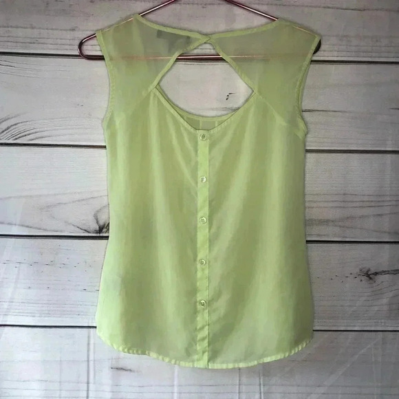 Jessica Simpson Yellow Sheer Pullover Blouse XS - Picture 4 of 9